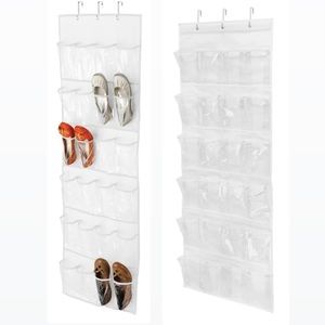 🆕 12-Pair White Hanging Shoe Organizer